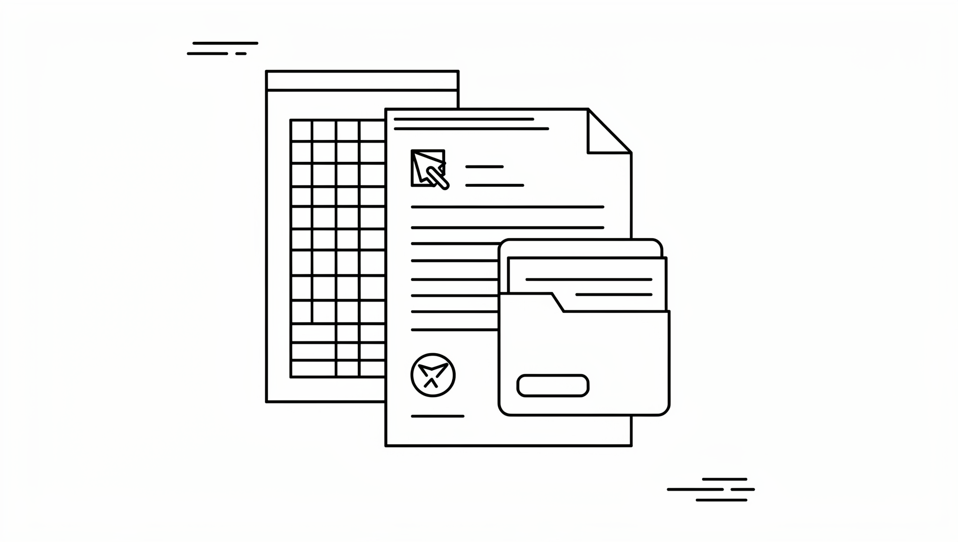 Company teasers, documents and folder illustration